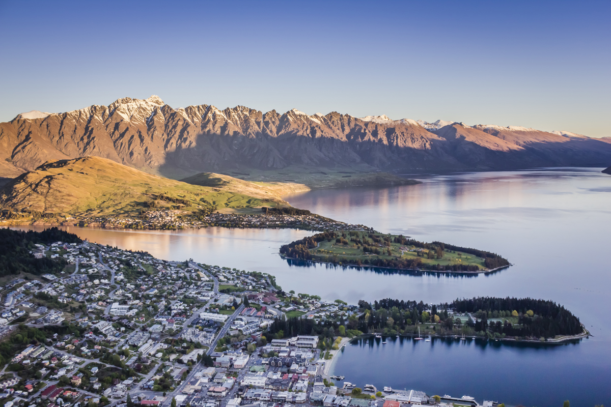 Queenstown Aerial View Sunset PERMISSION NEEDED